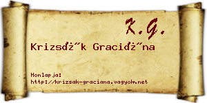 Krizsák Graciána névjegykártya
